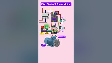 DOL Starter Of 3 Phase Motor | Using Contactor+Overload Relay+Indicator #shorts #tech #motor