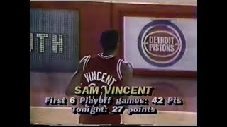 Sam Vincent Drops 27 First Half Points On Bad Boys Pistons 1988 Playoffs