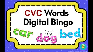 CVC Words Virtual Bingo