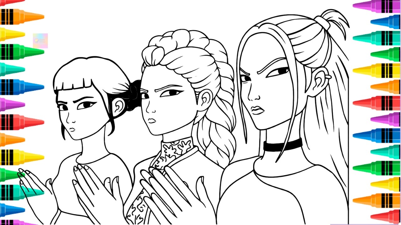 Kpop demon hunters coloring Page / Rumi coloring page