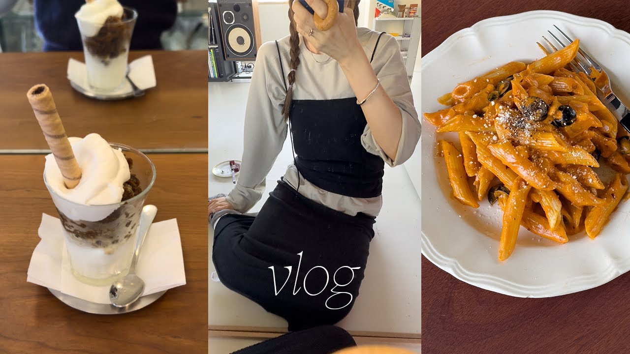 vlog. 먹으려고 인생 사는 브이로그. 공덕역 마타사 카페 에스프레소 슬러쉬, 펜넬로 초간단 로제 파스타, 하키솜 생일 파티 하는 일상(이벤트있음)