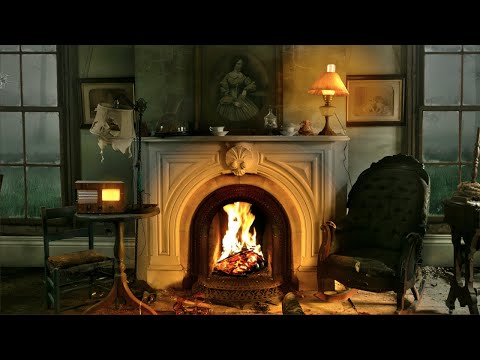 Creepy Abandoned House 4k - Murder Scene - Fireplace Ambience Scary ASMR - Haunted House 3hrs