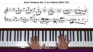 Bach Three-Part Invention Sinfonia No. 9 in F Minor BWV 795 Piano Tutorial