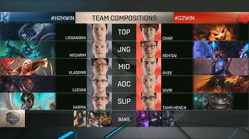 H2K vs G2 Game 2 D2W7 EU LCS Summer Split 2016 |G2 Esports vs H2K Day 2 Week 7