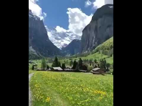 سبحان الله الخالق المصور هكذا تبدو قرية لوتيربرونين السويسرية فوق الخيال