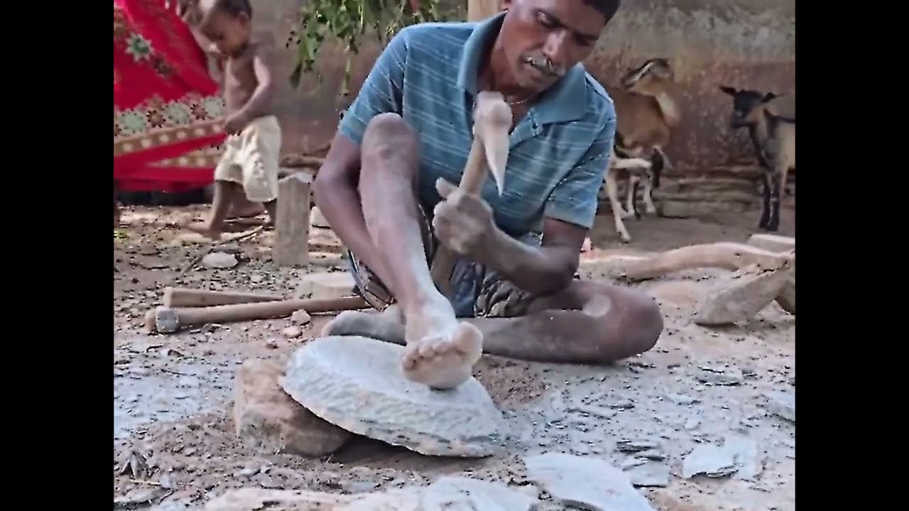 Indian Authentic Stone Roti Maker Making Process
