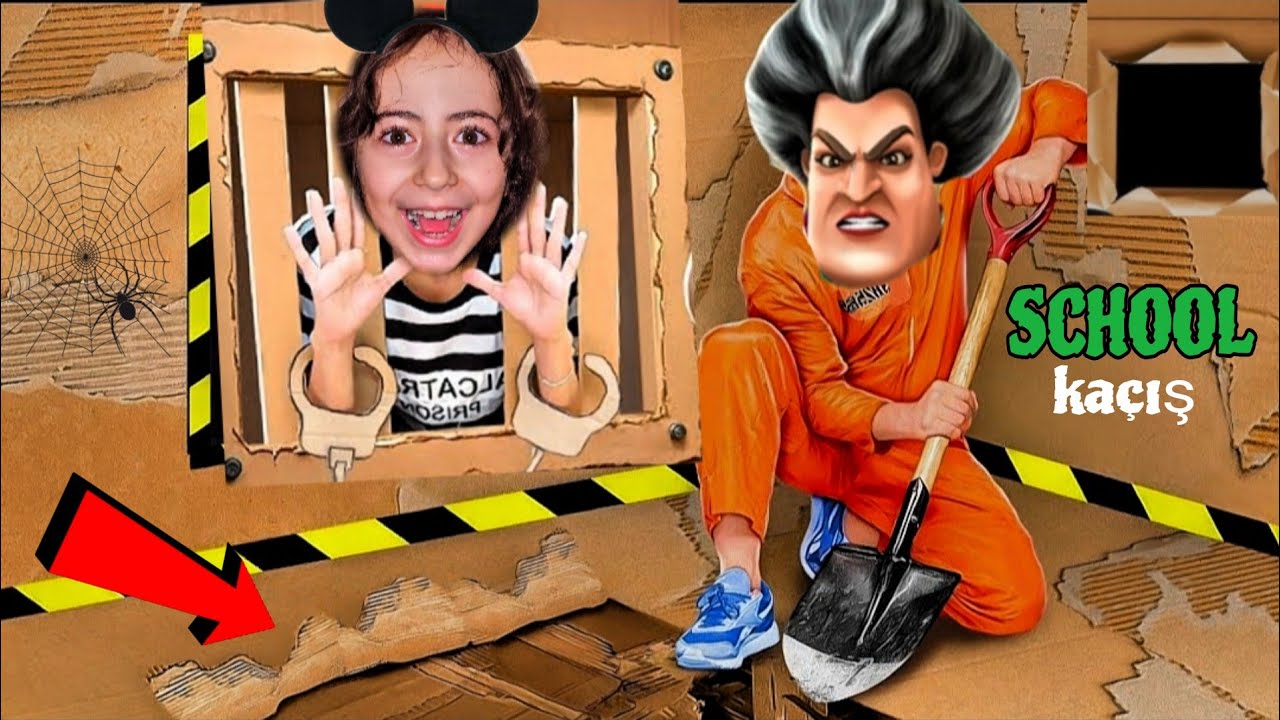 KARTON HAPİSHANEDEN KAÇIŞ !? OKULDA ESMA ve SCARY TEACHER GİZLİ GEÇİT BULDU