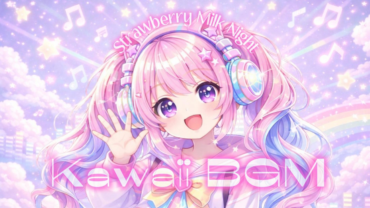 【作業用BGM / フリー】🍓 Strawberry Milk Night｜かわいいKawaii Future Wave