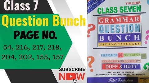 Class 7 Question Bunch 2023 | Duff & Dutt | Page no. 54, 155, 157, 202, 204, 216, 217, 218 Solved |