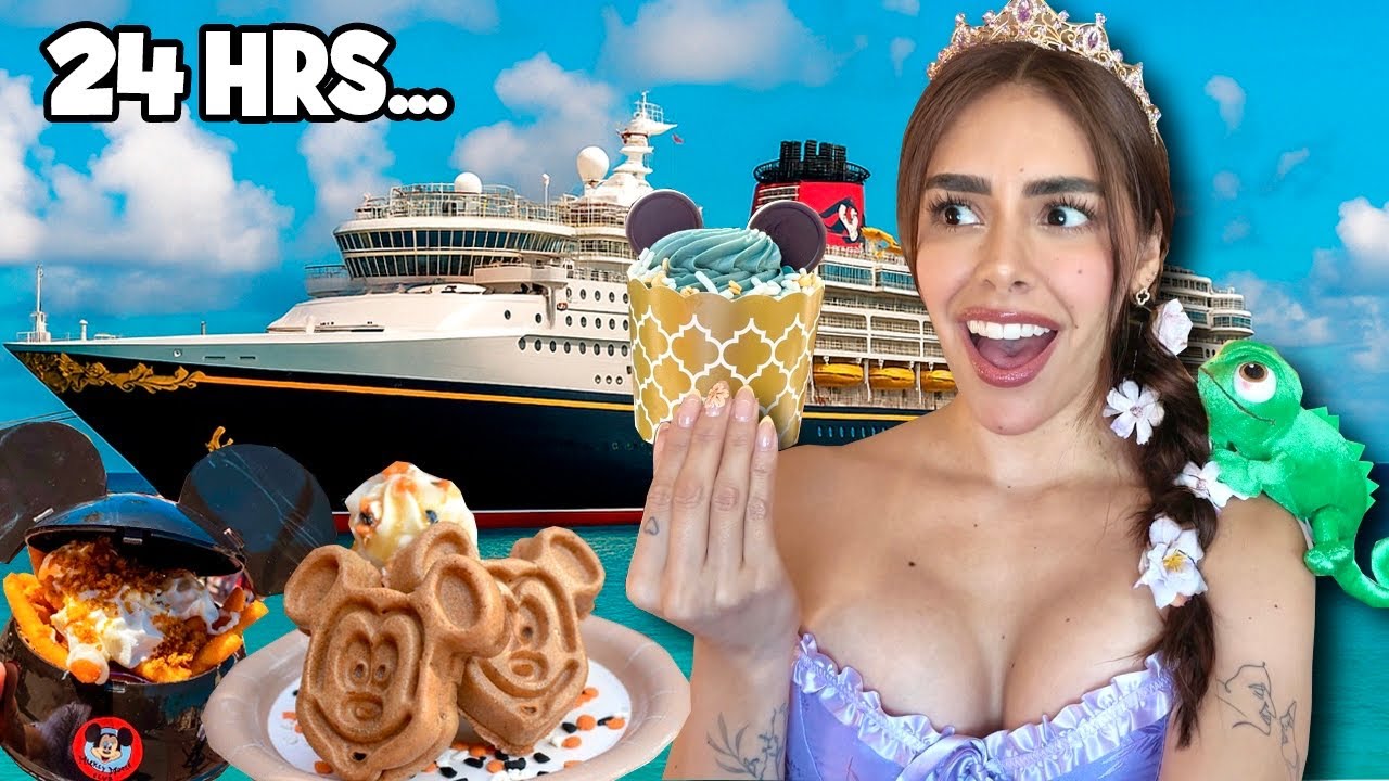 TODO lo que COMí en el CRUCERO de DISNEY POR 24 hrs. 🚢🛳️