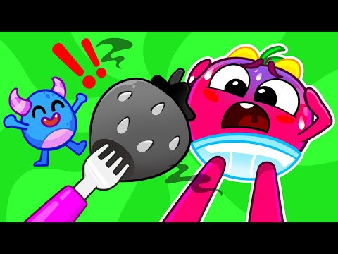 NO! The Color Monster Made the Strawberry Turn Black!😲 + More Fun Songs for Kids | P&P Stories