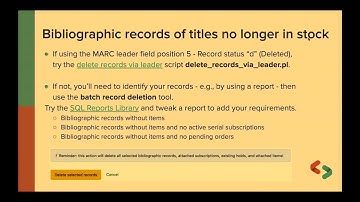 Kohacon25 Day 2 -  Delete your Koha data! (safely)