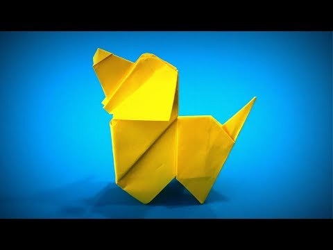 Оригами Животные. Как сделать бумажную собаку. Бумажные поделки