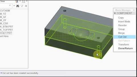 Assembly Component Operations - Cut Out PTC Creo:
