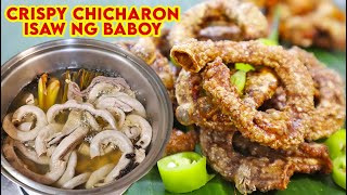 GANTO ANG PAGLINIS NG MALIIT NA BITUKA NG BABOY AT PAG-CHICHARON