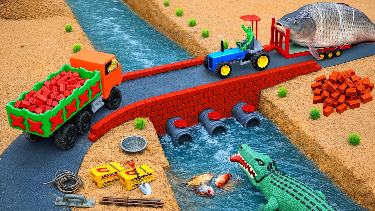 DIY Mini Tractor Bridge Build & Sudden Collapse 😱 | Secret Underground Water Tank | DIY Machinery