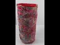 Needle Felt Vessel with glass beads stitched all around Hand Stitched bottom with two layers of felt