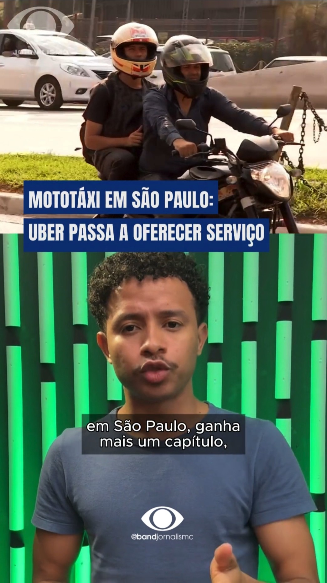 Uber entra na briga da 99 e reativa serviço de mototáxi em São Paulo. #BandJornalismo