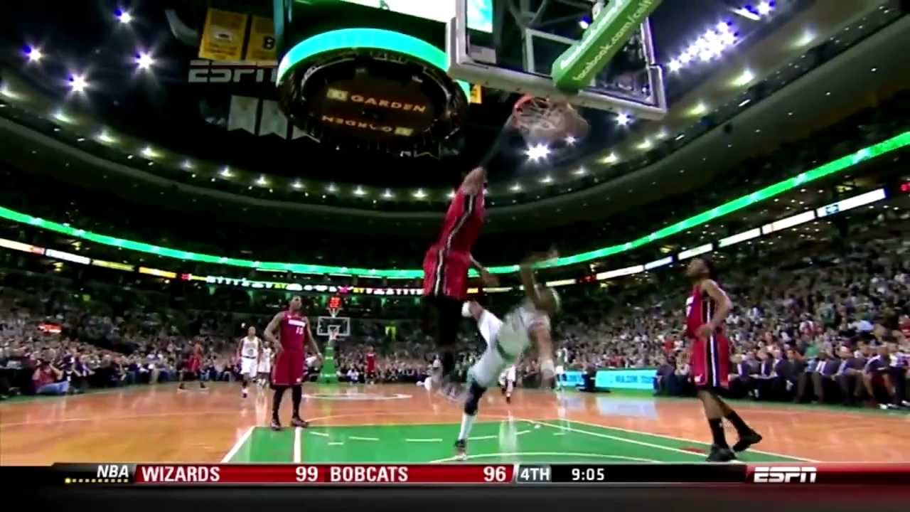 LeBron James Dunk On Jason Terry - Heat @ Celtics 3/18/2013 