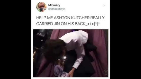 BTS Ashton Kutcher really carried Jin on his back || #shorts cre:on video