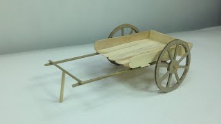 How to Make Bullock Cart From Wood Sticks DIY Bullock Cart _ Simple Crafts