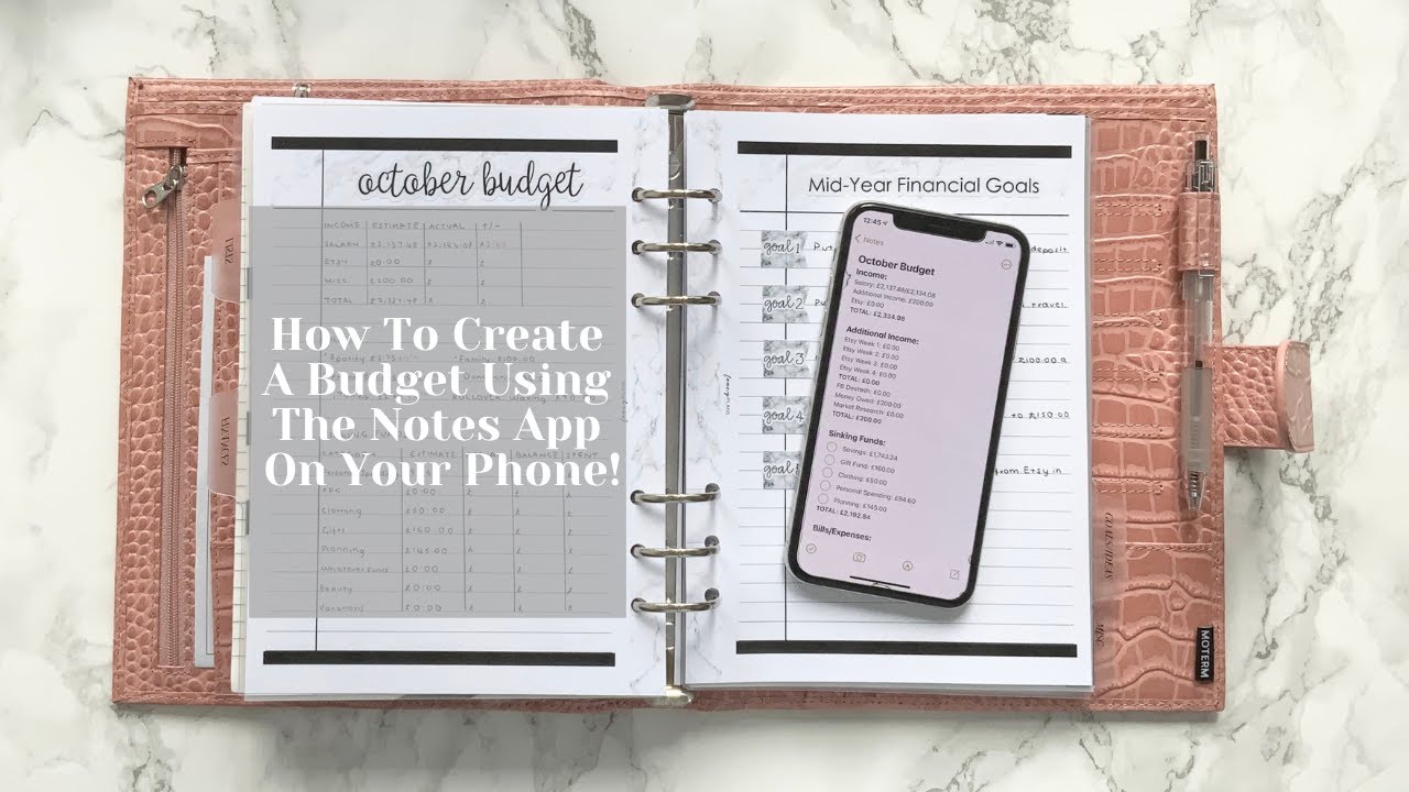 How to create an EASY BUDGET using your phone's notes page app
