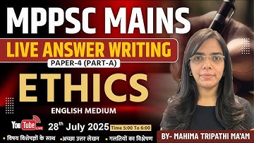 MPPSC MAINS | Live Answer Writing Program | Paper 4 | Ethics Mains Answer Writing | Genius Academy