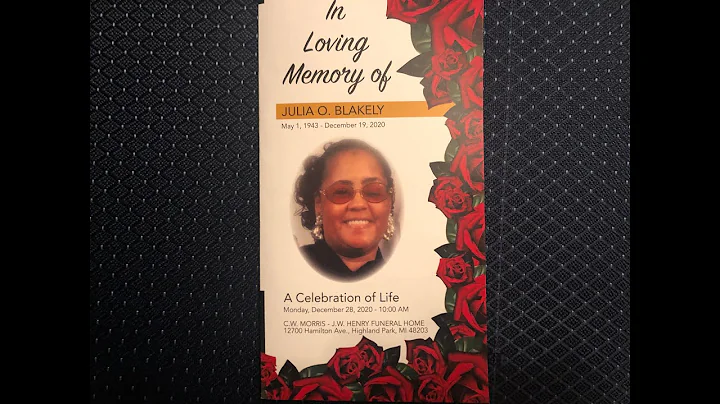Julia Blakely Funeral service