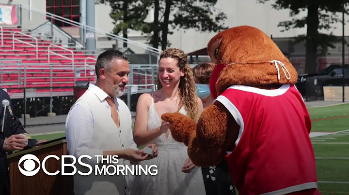 Nearly 30 years after their homecoming coronation, reunited duo ties the knot at their alma mater