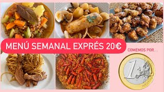 Menú SEMANAL 20€ con RECETAS EXPRÉS. Os ENSEÑO el TICKET y la COMPRA✅