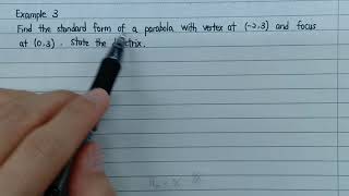 9th video: MAT133 - Parabola - Example 3