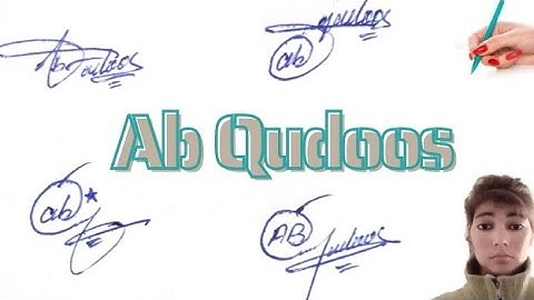 Ab Qudoos name signature with arooj
