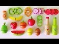 Learn colors learn names of fruits and vegetables make toy salad velcro wooden play food