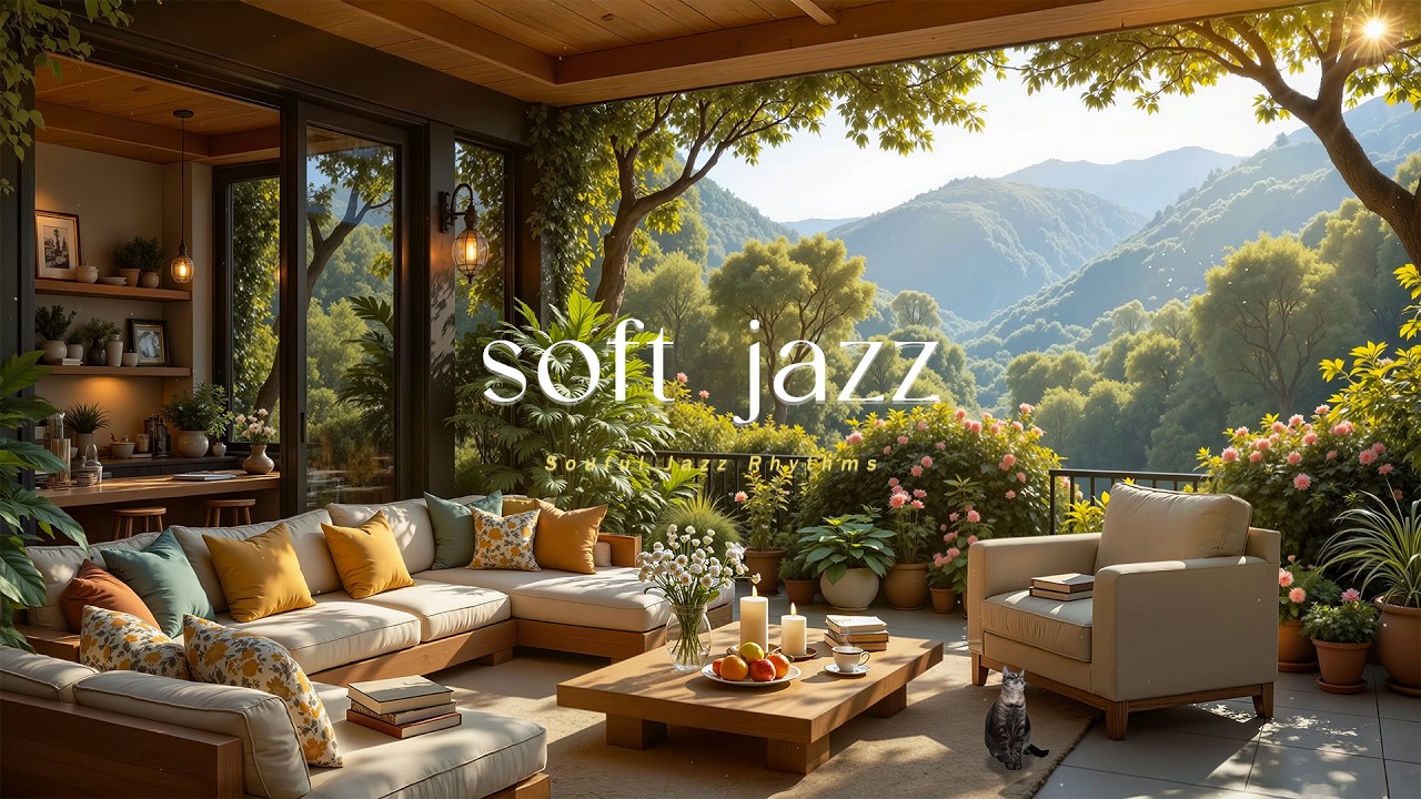 Morning Spring Jazz in a Forest Balcony | Soft Jazz Melodies & Nature Ambience for Relaxation