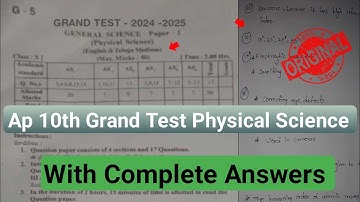 💯Ap 10th class grand test physical science real question paper 2025|10th physics grand test answers
