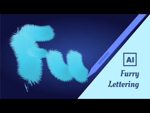 Furry lettering tutorial. How to design furry brush in Adobe Illustrator. Fur effect in Illustrator