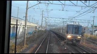 前方展望 2019.11.24 JR西日本 琵琶湖線 草津駅～守山駅間 223系2000番台 V39編成+W27編成 12両編成 3200M新快速米原行き