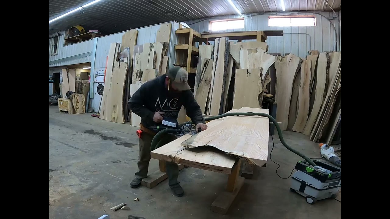 How to join live edge slabs with festool track saw and domino