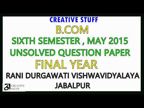 BCOM 6TH SEMESTER | COMPUTER VISUAL BASIC | UNSOLVED QUESTION PAPER | MAY 2015