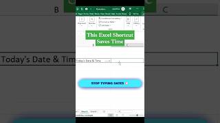 Insert Today's Date & Time in Excel using shortcut keys #shorts #excel