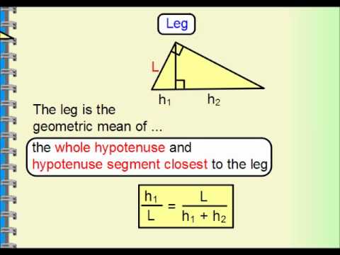 Geometry - Right Triangle Similarity, Geometric Mean - YouTube