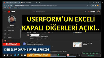 Userformun Exceli Kapalı Diğer Excel Açık