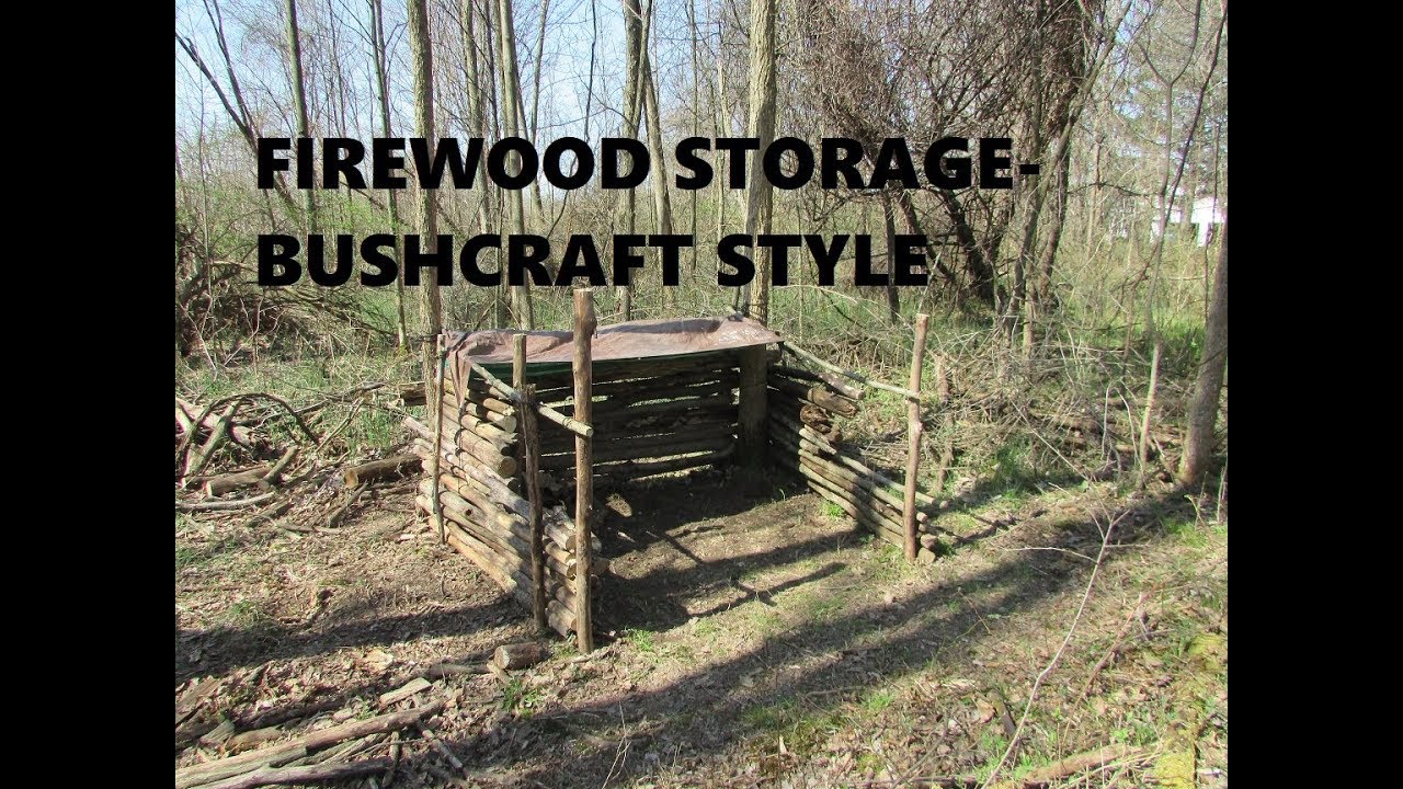 Firewood Storage-Bushcraft Style - YouTube