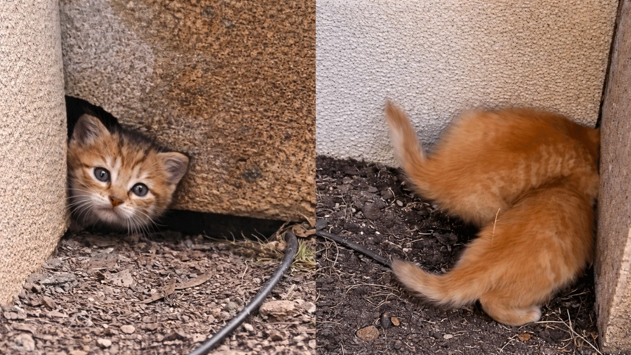 Tiny Kittens Living in a Vacant Villa Fled in Terror When Discovered