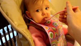 Haley's first taste of cereal