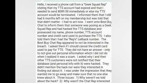 SCAM ALERT!! Geek Squad Email Auto-Renewal SCAM! From Data Breach Customer Personal info