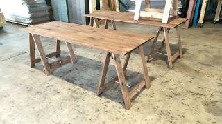 Rustic Trestle Table