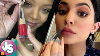 Rihanna is chasing kylie jenner down in the cosmetics department.
recently posted a fenty beauty lip stain tutorial on her instagram,
and she caption...