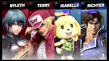 Super Smash Bros Ultimate Amiibo Fights – Request #17174 Byleth & Terry vs Isabelle & Richter