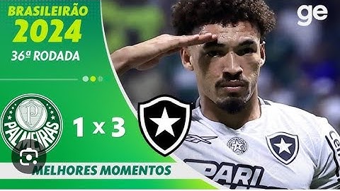 PALMEIRAS 1 X 3 BOTAFOGO | MELHORES MOMENTOS | 36ª RODADA DO BRASILEIRÃO 2024 |
